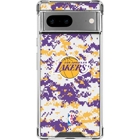 NBA Los Angeles Lakers Digi Camo Google Pixel 7a Clear Case